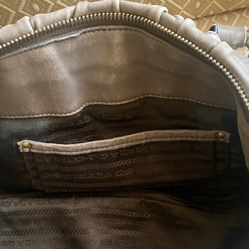 Prada Ruched Tessuto
Napa Leather Tan Vintage Satchel - Picture 14 of 16